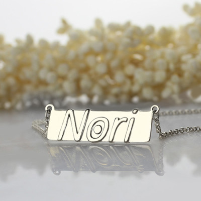 Personalised Nameplate Bar Necklace Sterling Silver - Handcrafted & Custom-Made