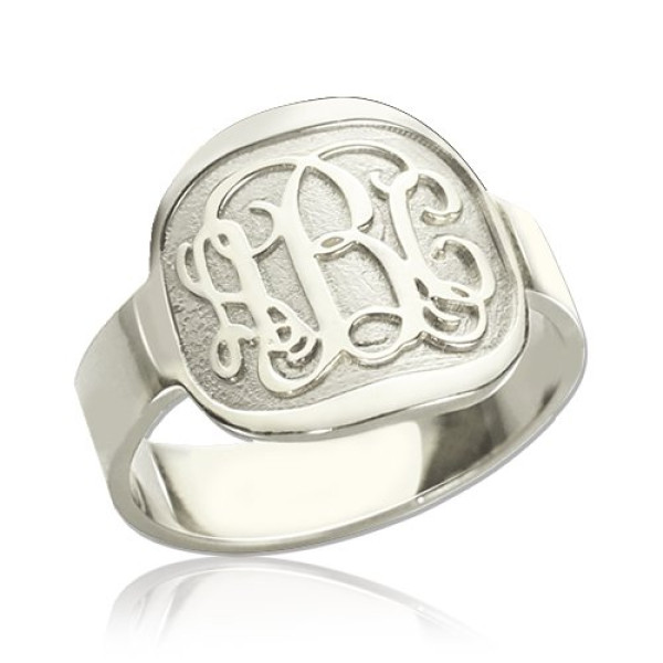 Engraved Designs Monogram Ring Sterling Silver - Handcrafted & Custom-Made