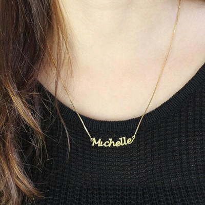 HandWriting Name Necklace 18ct Gold Plate - Handcrafted & Custom-Made