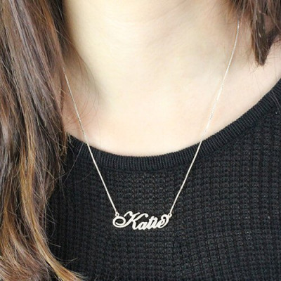 Personalised Nameplate Necklace Carrie Stering Silver - Handcrafted & Custom-Made