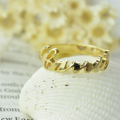 Custom Carrie Name Rings 18ct Gold Plated - Handcrafted & Custom-Made