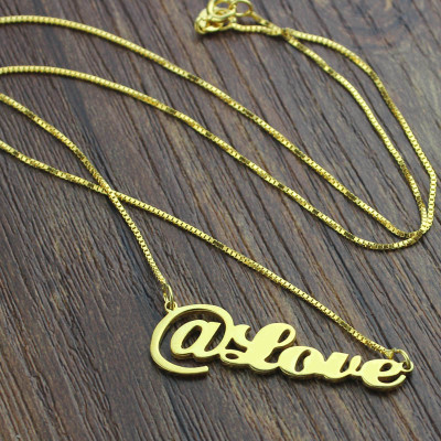 Twitter At Symbol Name Necklace 18ct Gold Plated - Handcrafted & Custom-Made