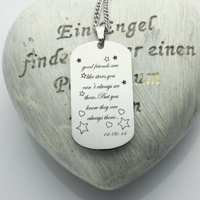 Best Friends Gift Dog Tag Name Necklace - Handcrafted & Custom-Made