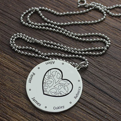Family Tree Jewellery Necklace Engraved Names - Handcrafted & Custom-Made