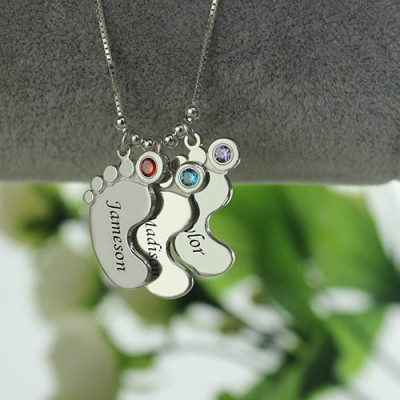 Baby Feet Charm Necklace for Mom - Handcrafted & Custom-Made