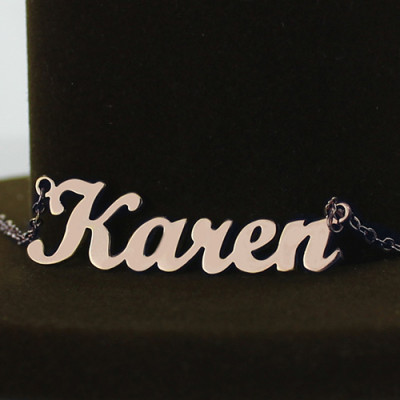 18ct Rose Gold Plated Karen Style Name Necklace - Handcrafted & Custom-Made