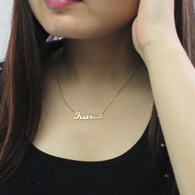 18ct Gold Plated Karen Style Name Necklace - Handcrafted & Custom-Made