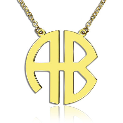 Two Initial Block Monogram Pendant 18ct Gold Plated - Handcrafted & Custom-Made