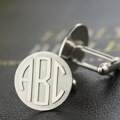 Personalised Mens Cufflinks Block Monogram Sterling Silver - Handcrafted & Custom-Made