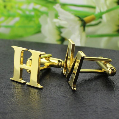 Best Initial Cufflinks 18ct Gold Plated - Handcrafted & Custom-Made