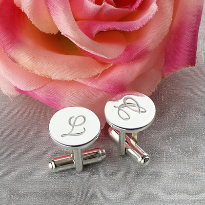 Cool Initial Cuff links Sterling Silver - Handcrafted & Custom-Made