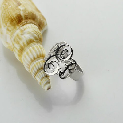 Personalised Fancy Monogram Ring Sterling Silver - Handcrafted & Custom-Made