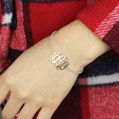 Sterling Silver Monogram Bracelet - Handcrafted & Custom-Made