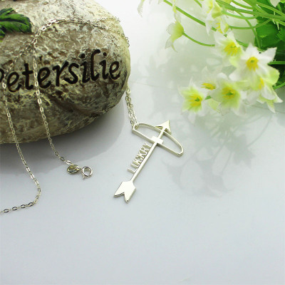 Silver Arrow Cross Name Necklaces Pendant Necklace - Handcrafted & Custom-Made
