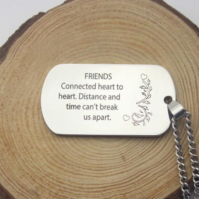 Best Friends Dog Tag Name Necklace - Handcrafted & Custom-Made