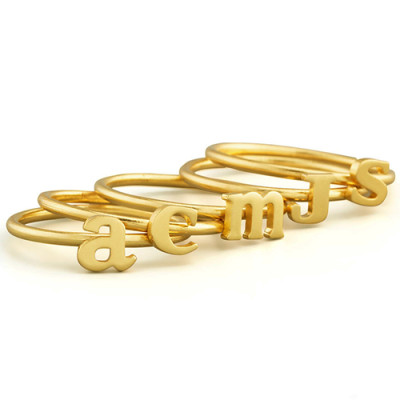 Stackable Initial Ring 18ct Gold Plated - Handcrafted & Custom-Made