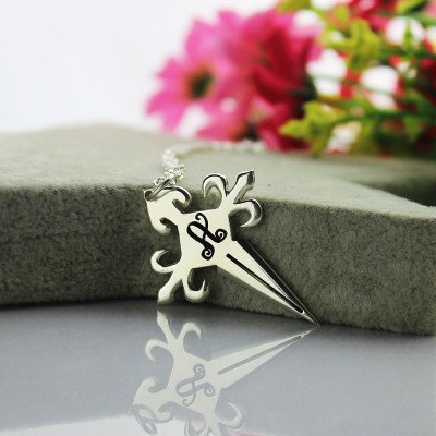 Silver St James Cross Name Necklace - Handcrafted & Custom-Made