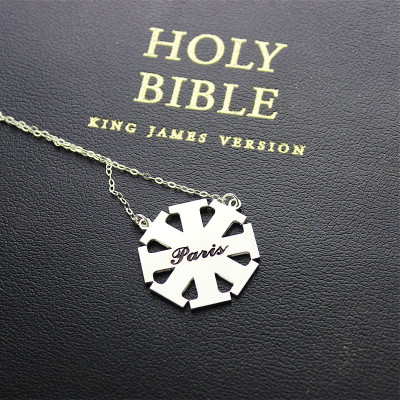 Customised Cross Necklace with Name Silver - Handcrafted & Custom-Made