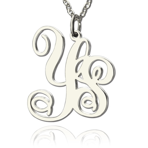 Personalised Sterling Silver 2 Initial Monogram Necklace - Handcrafted & Custom-Made