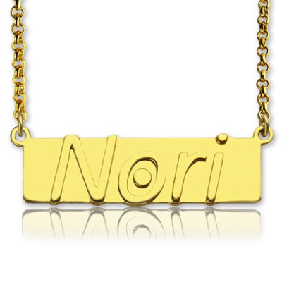 Custom Nameplate Bar Necklace 18ct Gold Plated - Handcrafted & Custom-Made