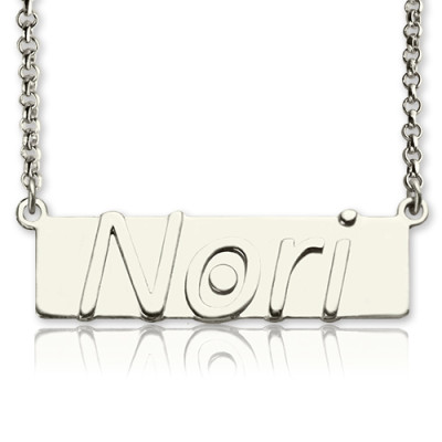 Personalised Nameplate Bar Necklace Sterling Silver - Handcrafted & Custom-Made