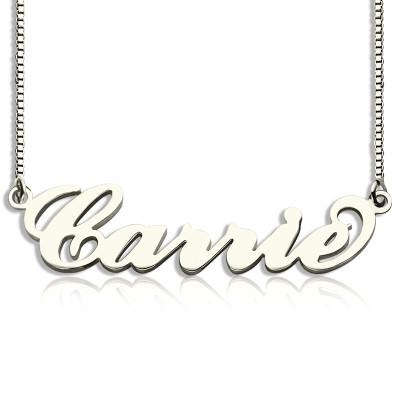 Personalised Carrie Name Necklace Silver - Box Chain - Handcrafted & Custom-Made