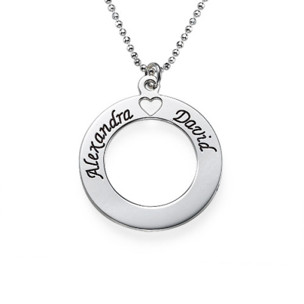 Sterling Silver Couples Love Necklace - Handcrafted & Custom-Made