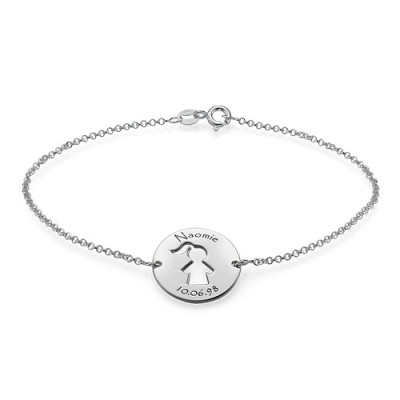 Cut Out Mum Bracelet/Anklet in Sterling Silver - Handcrafted & Custom-Made