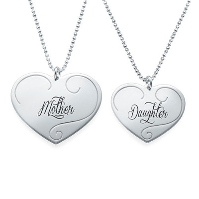 Engraved Heart Pendants - Mother Daughter Jewellery - Handcrafted & Custom-Made
