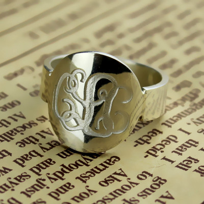 Make Your Own Monogram Itnitial Ring Sterling Silver - Handcrafted & Custom-Made