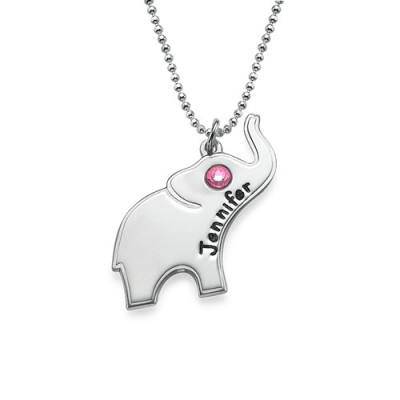 Engraved Silver Elephant Necklace - Handcrafted & Custom-Made