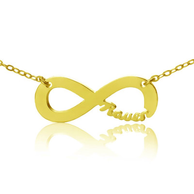 Personalised 18ct Gold Plated Infinity Name Necklace - Handcrafted & Custom-Made
