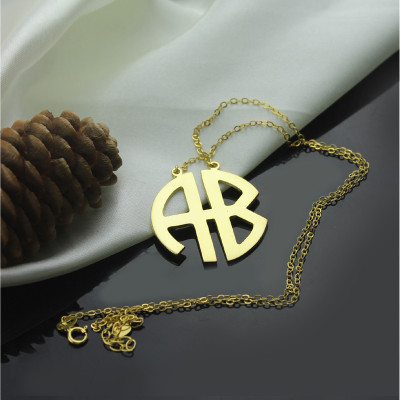 18ct Gold Plated 2 Letters Capital Monogram Necklace - Handcrafted & Custom-Made