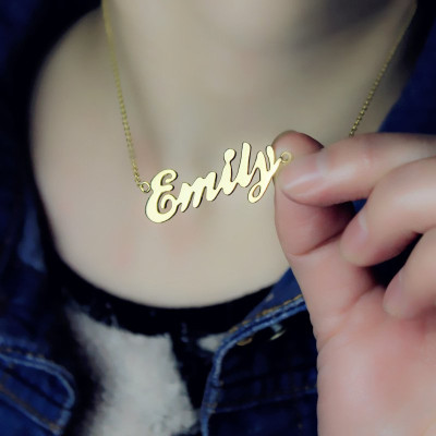 Cursive Nameplate Necklace 18ct Gold Plated - Handcrafted & Custom-Made