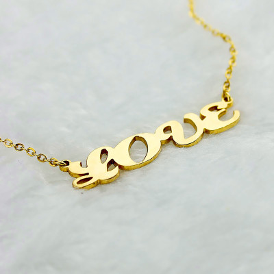 Gold Plated Capital Name Necklace Personalised - Handcrafted & Custom-Made