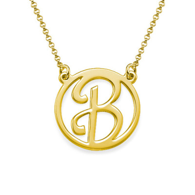 18k Gold Plated Cut Out Initial Necklace - Handcrafted & Custom-Made