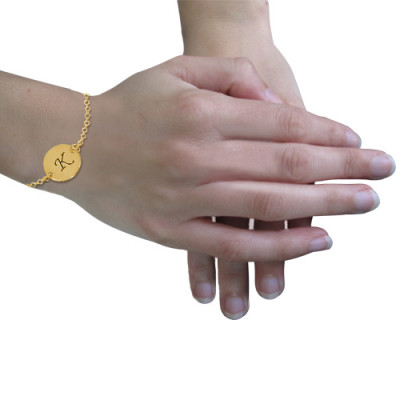 Engraved 18ct Gold Plated Disc Bracelet/Anklet - Handcrafted & Custom-Made