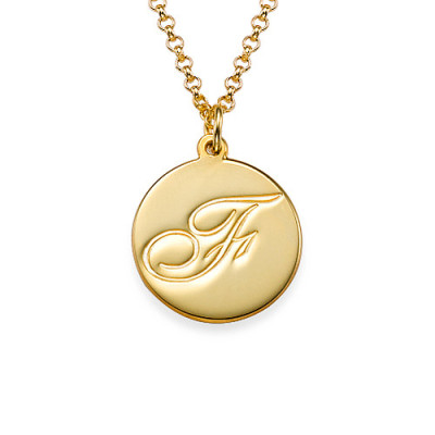 18ct Gold Plated Initial Pendant with Script Font - Handcrafted & Custom-Made