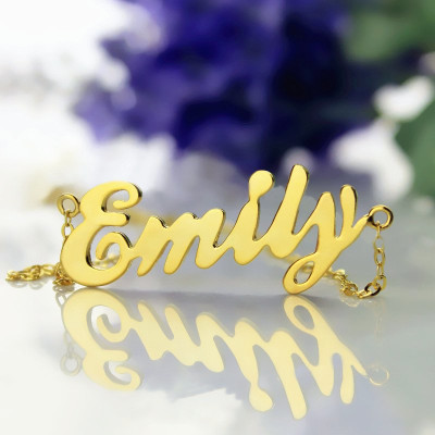 Cursive Nameplate Necklace 18ct Gold Plated - Handcrafted & Custom-Made