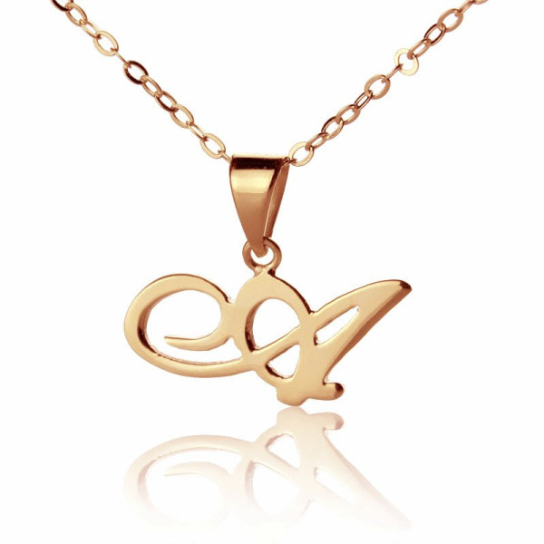 Custom Letter Necklace 18ct Rose Gold Plated - Handcrafted & Custom-Made
