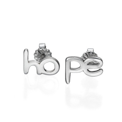 Hope and Love Stud Earrings - Handcrafted & Custom-Made