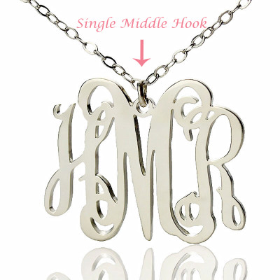 Alexis Bellino Style Monogram Necklace Solid White Gold 18ct - Handcrafted & Custom-Made