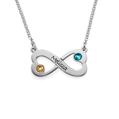 Infinity Heart Necklace with Engraving - Handcrafted & Custom-Made