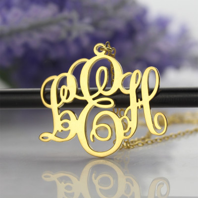Perfect Fancy Monogram Necklace Gift 18ct Gold Plated - Handcrafted & Custom-Made