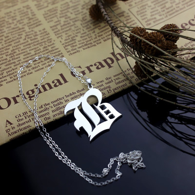 Personalised Initial Letter Charm Old English Sterling Silver - Handcrafted & Custom-Made