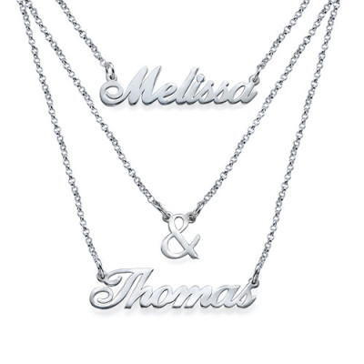 Layered Name Necklace in Sterling Silver - Handcrafted & Custom-Made