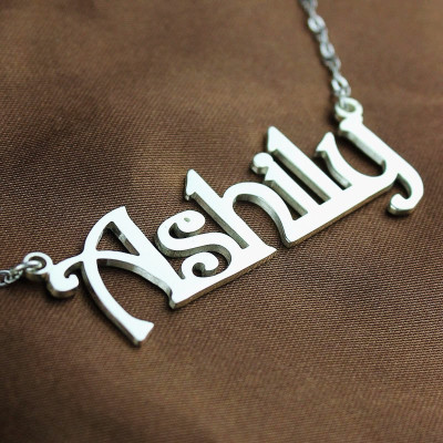 Sterling Silver Harrington Font Name Necklace - Handcrafted & Custom-Made