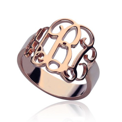 Personalised Rose Gold Monogram Ring - Handcrafted & Custom-Made