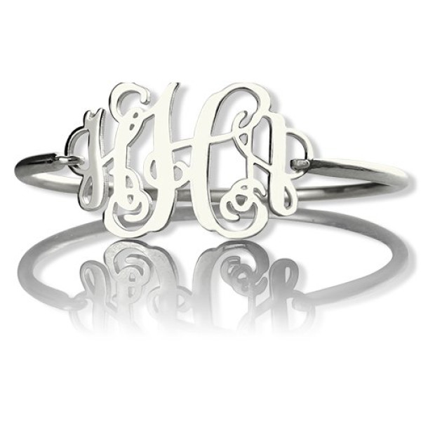Personalised Monogram Initial Bracelet 1.25 Inch Sterling Silver - Handcrafted & Custom-Made