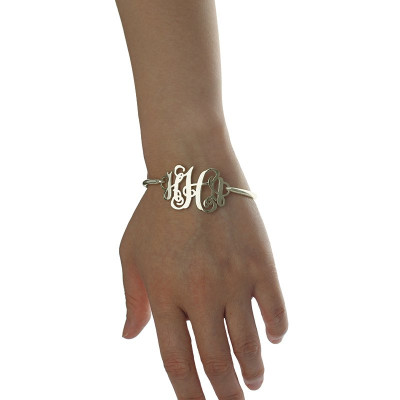 Personalised Monogram Initial Bracelet 1.25 Inch Sterling Silver - Handcrafted & Custom-Made